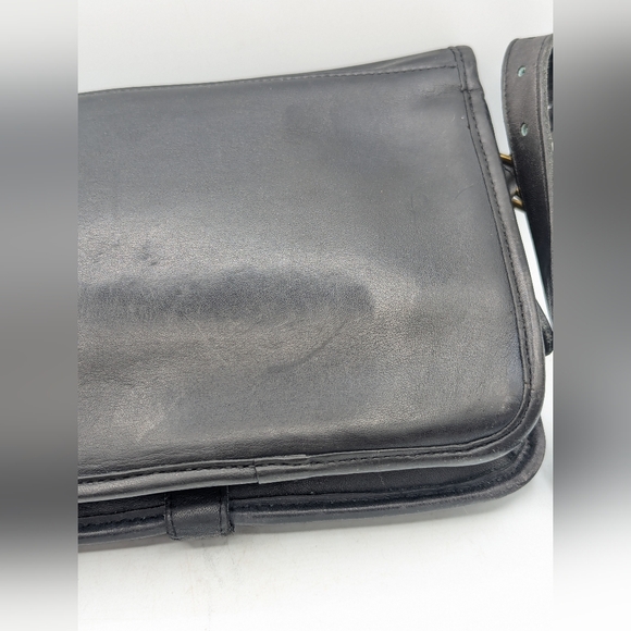Vintage Coach Saddle Pouch Small | Style 9590 | Black with Brass Hardware |